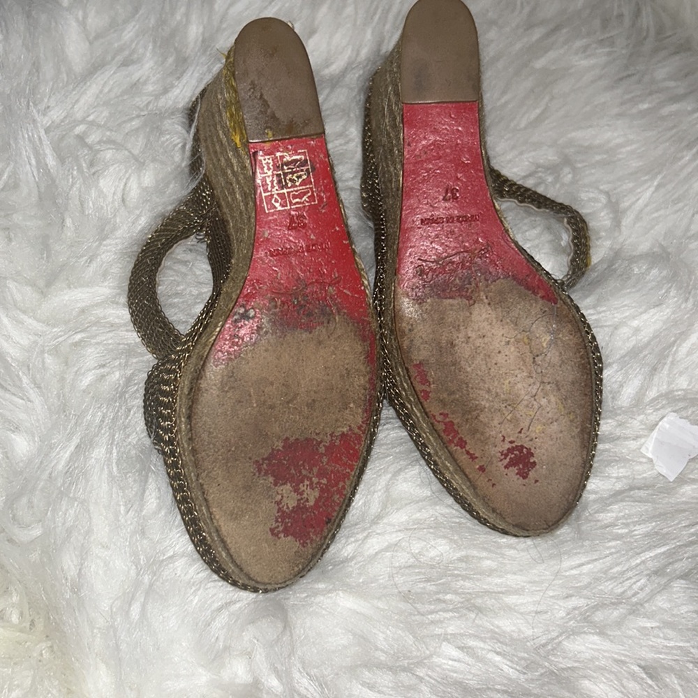 LOUIS VUITTON CADENA WEDGE ESPADRILLES SANDALS - Picture 5 of 15